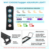 1 x RAW Customer Returns hygger 14W Aquarium LED Lighting, Aquarium LED Lamp with Timer, Dimmable, LED Aquarium Light with Adjustable Bracket for 41cm-61cm Aquarium Fish Tank Fish Plant White Blue Red Light  - RRP €31.99