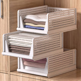 1 x RAW Customer Returns DYOUen Wardrobe Drawer Boxes, Stackable Closet Organizer, Foldable Storage Boxes for Home Organization White 4  - RRP €33.99