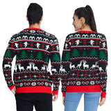 1 x RAW Customer Returns Freshhoodies Christmas Jumper with Lighting Unisex Funny Elf and Reindeer Knitting Pattern Ugly Jumper Autumn Winter Long Sleeves Christmas Knitted Jumper Christmas Sweater Black Red XL - RRP €39.31