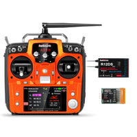 1 x RAW Customer Returns Radiolink AT10II 12 Channels RC Transmitter and Receiver R12DS 2.4GHz Radio Remote Control, Voltage Electrometry for RC Airplane Racing Drone, Quad, Helicopter, Car and Boat Left-Handed Throttle  - RRP €191.59