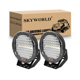 1 x RAW Customer Returns SKYWORLD 2Pcs Headlight LED Work Light 12V, 9 inch 23cm 294W Spot Beam Black Car Round LED Work Light Offroad Lighting for SUV ATV Tractor Truck 4x4 6000K White Fog Lights - RRP €118.99