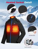 1 x RAW Customer Returns KEMIMOTO heated jacket for men, heating jacket with 4 heating zones, heating vest with 9600 mAh power bank, 3 adjustable heating levels, electric heated vest with USB, for skiing, motorcycling, outdoor - RRP €74.75