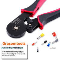 1 x RAW Customer Returns Hex Pliers, Grasomtools SO 16-6 Self-Adjusting Pliers and Hex Wire Pliers Used for 28-5 AWG 0.5-16 mm Bootlace Wire Terminal Sleeves - RRP €34.39