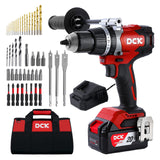 1 x RAW Customer Returns DCK cordless drill driver, 20V cordless screwdriver with 1x 4.0 Ah battery 2A charger, max. 120 Nm, 2-speed, 24 1 1 torque settings, 13mm metal drill chuck, drilling in walls, wood, steel KDJZ03-13  - RRP €100.84