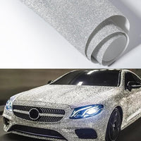 2 x RAW Customer Returns Blueshyhall Car Film Silver Glitter, 30 x 200 cm Car Wrapping Film Glitter, Car Film White Glitter Diamond, Car Film Silver Interior Exterior Waterproof with Self-Adhesive - RRP €42.34