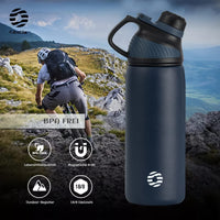 1 x RAW Customer Returns Fjbottle stainless steel sports drinking bottle with magnetic lid 1L, 800ml, 600ml, 400ml BPA-free leak-proof children s bottle - suitable for carbonated drinks, bicycle water bottle thermos for school, fitness - RRP €18.99