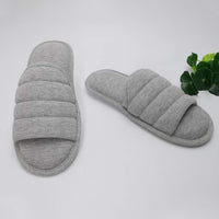 3 x Brand New OFOOT Men s Comfortable Cotton Open Toe Home Slippers,Non-Slip Memory Foam Indoor Summer Indoor Slides Grey,EU 45-46  - RRP €71.97