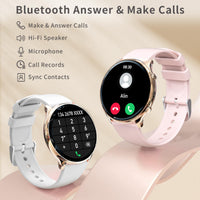 1 x RAW Customer Returns Fitonus Smartwatch Women Phone Function, 1.39 Inch Always-On Display, Fitness Watch Women Round with 110 Sports Modes Blood Pressure Measurement Heart Rate Sleep Monitor Pedometer Watch for iOS Android Gold - RRP €37.3