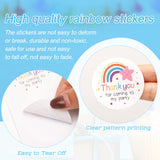 5 x Brand New jijAcraft Thank You Circle Stickers, 60 Rainbow Stickers with Stars, 5cm Thank You Round Self-Adhesive Rainbow Stickers, for Birthdays Gifts - RRP €30.2