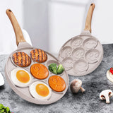 1 x RAW Customer Returns Bobikuke Smiley Pancake Pan, Non-Stick Pancake Maker 7 Holes Fried Egg Pan for Children, 26cm White  - RRP €24.59