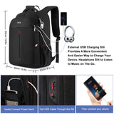 1 x RAW Customer Returns Della Gao Laptop Backpack 17-inch Travel Backpack Men Anti-theft Backpack, Waterproof Backpack with USB Charging Slot Backpack Daypack Business Bags Backpack Women, Black - RRP €39.99