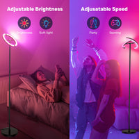 1 x RAW Customer Returns SIBRILLE L mpara de Pie RGB Regulable 20W con Domo a Distancia, 1300lm 3000K-6000K L mpara de Pie LED Moderna para Salon Dormitorio Oficina Hotel - RRP €85.56