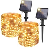 5 x RAW Customer Returns  2 Pack , Bitjam 14M 120LED Solar String Lights Outdoor 8 Modes Fairy String Lights Waterproof Copper Wire Decorative Fairy Lights for Garden, Yard, Party, Warm White - RRP €84.95