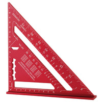 1 x RAW Customer Returns 7 Inch Triangular Ruler Triangle Ruler High Precision Aluminum Alloy Triangle Ruler Layout Measuring Tool for Engineers Carpenters Metric, Red  - RRP €11.51