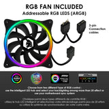 1 x RAW Customer Returns EMPIRE GAMING Spartan ARGB Medium Tower ATX PC Gamer Case Front LED Backlight and Tempered Glass Side Door 1 Addressable 120 mm RGB LED Fan - RRP €65.28