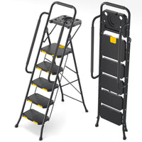 RAW Customer Returns Pallet -KINGRACK 5 Step Ladders with Tool Platform -10 Items - RRP €1069.9