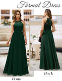 1 x RAW Customer Returns Wedtrend women s lace dress bridesmaid dress long chiffon evening dress party cocktail dress halter neck summer dress dark green WT0201 DarkGreen XL - RRP €69.99