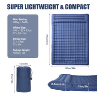 1 x RAW Customer Returns TOMSHOO Sleeping Pad 1 2 Person Camping Outdoor, Ultralight Inflatable Air Mattress with Foot Press Pump, Integrated Pillow, Storage Bag, Camping Mattress Sleeping Mat for Hiking, more - RRP €55.52