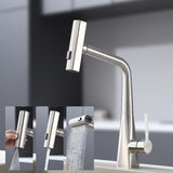 1 x RAW Customer Returns Kelleria high pressure kitchen faucet pull-out, cold start stainless steel sink faucet with swivel spout, three water jet modes, single lever mixer tap with pull-out shower, 360 rotatable - RRP €79.99