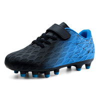 1 x RAW Customer Returns JABASIC Boys Girls Cleats Football Boots Children Outdoor Firm Ground Soccer Shoes 33EU, Black Blue  - RRP €39.31