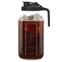 1 x RAW Customer Returns Winter Shore 2L Glass Pitcher with Pour Lid - 2L Spill-Proof Glass Pitcher for Water, Juice, Tea, Milk - Wide Mouth with Handle for Food - Sturdy Drink Container - RRP €19.99