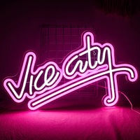 1 x RAW Customer Returns Vice City Neon Sign, GTA Neon Sign for Wall Decor, Game Neon Light with USB Powered for Game Room, Game Zone, Game Decor - RRP €40.32