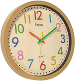 1 x RAW Customer Returns Foxtop Children s Wall Clock Without Ticking Sounds Modern Silent Children s Clock Colorful Clock for Boys Girls Children s Room Bedroom Kitchen Living Room School 30 cm - RRP €21.99