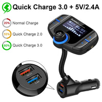 1 x RAW Customer Returns Bluetooth FM transmitter with 1.7 inch display and two USB ports black  - RRP €26.21