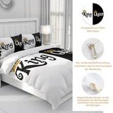 1 x RAW Customer Returns VTRXEG bed linen 220x240 king and queen, black and white couple bed linen, soft cozy microfiber duvet cover king queen, with zipper 1 duvet cover and 2 pillowcases A, 220x240cm  - RRP €39.99