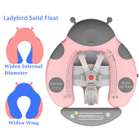 1 x RAW Customer Returns Ladybug Baby Safety Solid Float Non-Inflatable Swim Ring, Infant Swimming Trainer UPF 50 Sun Canopy Mambobaby Infant Pool Float Pink  - RRP €85.72