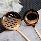 1 x RAW Customer Returns HOMQUEN Stainless Steel Kitchen Utensil Set - Copper 5 Cooking Utensils, Nonstick Kitchen Utensils Set, Solid Stainless Steel for Cooking Baking BBQ Rose Gold  - RRP €26.77