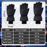 3 x Brand New 2 Pairs Kids Ski Gloves Waterproof Winter Mittens Warm Full Finger Mittens Black and Navy Blue, 3-6 Years  - RRP €72.0