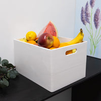 1 x RAW Customer Returns Creative Deco XXL Large White Wooden Box Fruit Box Basket 40x30x24cm -1cm with handles without lid Wooden box wooden box crate Easter decoration Easter gift for documents toys tools - RRP €38.24