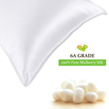 1 x RAW Customer Returns Since Silk 20 Momme Silk Pillowcase 2 Pieces Set, 100 Mulberry Silk Pillowcase for Hair and Skin with Envelope Closure, Soft and Smooth Silk Pillowcase, 50 x 75 cm White - RRP €45.24