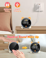 1 x RAW Customer Returns Lemnoi children s alarm clock light alarm clock for boys and girls, battery-operated children s sleep trainer with night light, countdown, snooze function, 3 brightness levels and colorful light, - RRP €21.0