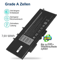 1 x RAW Customer Returns CRLYLC 7.6V 68WH GJKNX 93FTF Laptop Battery for Dell Latitude 5280 5288 5290 5480 5488 5490 5491 5495 5580 5590 Precision 15 3520 3530 Mobile Workstation GD1JP DY9NT 83XPC 4YFVG VG93N NY5PG WFWKK Battery - RRP €41.32