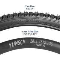 1 x RAW Customer Returns YunSCM 2-pack 26 inch tire 26x1.95 coat 54-559 Plus 2-pack 26 inch tube 26x1.75 2.125 AV32mm valve compatible 50 54-559 bicycle tire 26x1.90 26x1.95 26x2.0 tire and tube - RRP €49.99