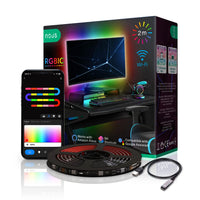 1 x RAW Customer Returns NOUS F9 2m RGBIC LED TV backlight, Ambilight TV retrofit, RGBIC LED Strip Wifi, Christmas, LED Strip 2m, Smart Home Tuya App, Smart Life, Alexa Google Assistant, 2.4GHz WiFi - RRP €18.04