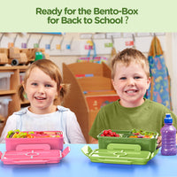 1 x RAW Customer Returns Jim s Store Lunch Box for Kids, 1100ML Lunch Box Children with Compartments Large Bento Box Snack Box for Kindergarten School-Green - RRP €9.98