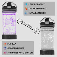 1 x RAW Customer Returns Axolotl Kids Water Bottle with Ammonite 3D LED Light 400ml Tritan BPA Free Creative Ideal Travel Gift for School Children Boys Kids Holiday Camping Picnic - RRP €20.09