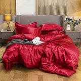 1 x RAW Customer Returns 2pcs Silk Pillow Case, Standard 50 75CM Silk Bed Pillowcases, Silky Soft Wrinkle Free Pure Color Silk Pillowcase Without Zipper red  - RRP €12.53