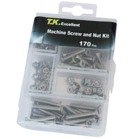 3 x Brand New TKExcellent Machine Screw and Hex Nut 304 Stainless Steel Assortment Kit 170pcs - RRP €72.0