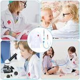 1 x RAW Customer Returns ATSGJLZN Children s Doctor s Coat, Children s Doctor s Suitcase with ID Card, Stethoscope, Children s Syringe, Doctor Role Play Accessories, Doctor Costume for Children from 3, 4, 5, 6, 7, 8 Years White  - RRP €14.99