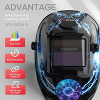 1 x RAW Customer Returns YESWELDER True Color Welding Helmet Automatic Darkening Welding Mask Solar Power, Wide Shade 4 9-13 Welder Mask Welding for TIG MIG ARC - RRP €42.11