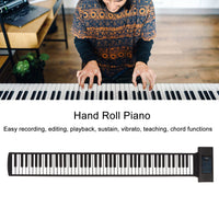 1 x RAW Customer Returns Roll-Up Piano, Portable Electronic Piano with 88 Keys, Bluetooth Soft Keyboard with Two Speakers, Foldable Educational Electronic Digital Music Piano Keyboard for Black  - RRP €108.89