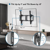 1 x RAW Customer Returns BONTEC Tilting Wall TV Mount for 37-82 Inch Flat Curved LED LCD Screens, TV Mount Capacity up to 60 kg, Max VESA 600x400 mm, with Bubble Level and Cable Tie - RRP €27.99