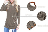 1 x Brand New MOLERANI Women Tops Long Sleeve Round Neck Tunic Blouse T-Shirts Casual T-Shirt Brown L 42-44 - RRP €27.19