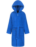 1 x RAW Customer Returns Morgenstern bathrobe children girls boys terry cotton hood medium blue 158-164 - RRP €30.2