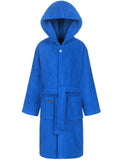 1 x RAW Customer Returns Morgenstern bathrobe children girls boys terry cotton hood medium blue 158-164 - RRP €30.2