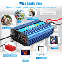 1 x RAW Customer Returns Inverter 12v to 230v 1500W 3000W pure sine wave voltage converter power inverter DC converter power solar inverter converter power converter with remote control EU socket and USB port - RRP €171.42